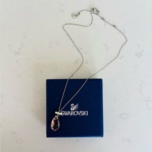 Swarovski Rose Crystal Teardrop Necklace